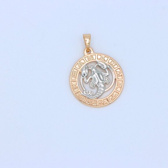 "Rose Gold Cancer Zodiac Pendant with Crab Symbol and Sign Circle, XPPT1448 - Picture 11 of 13
